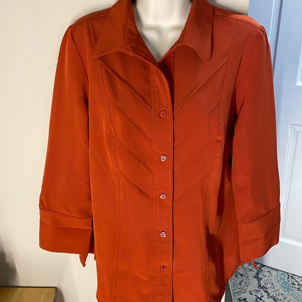 Dressbarn burnt orange button down